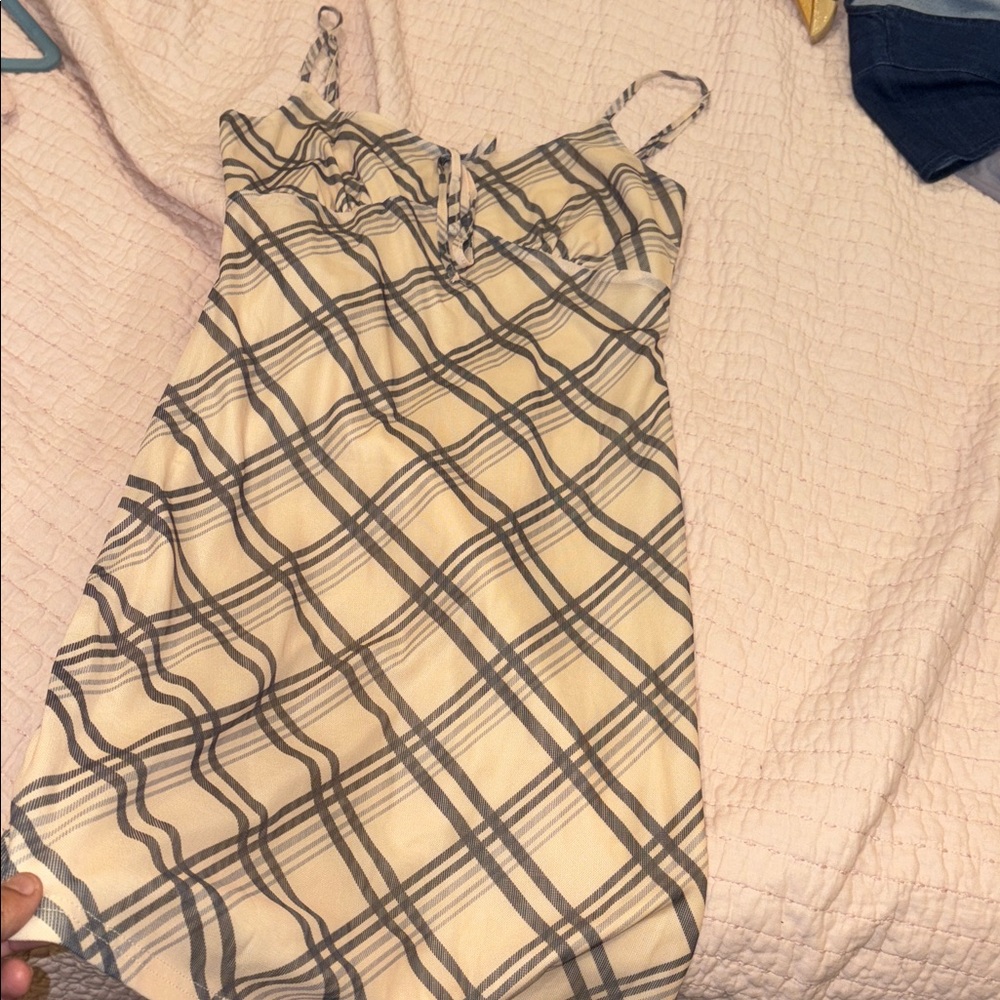 Cider Cream and Gray Plaid Dress